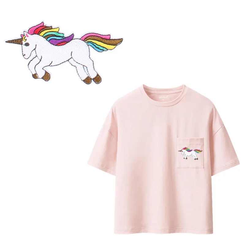 Flower diamond unicorn Patches For Stripe Clothes Patch A-level Washable Iron On Applique DIY Clothing Sticker | Дом и сад