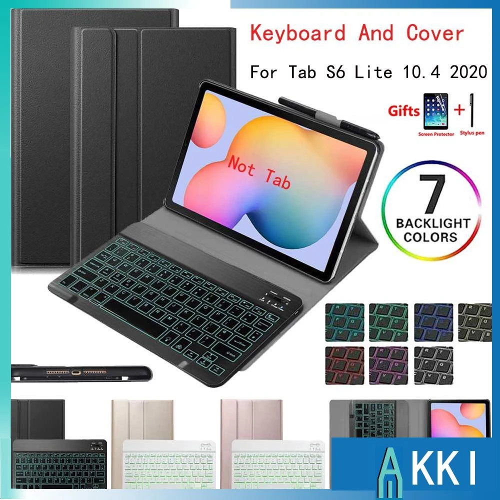 Клавиатура Samsung Galaxy Tab S6 Lite 2020 дюйма флип-чехол из искусственной кожи с подсветкой