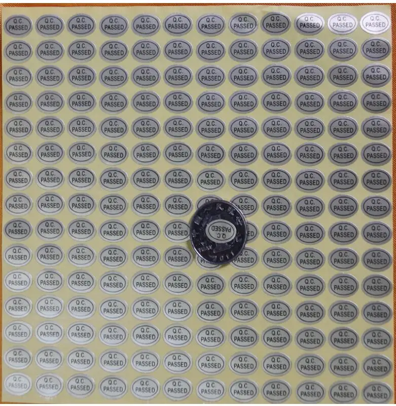 

10000pcs QC PASSED paper label,product certification stickers,0.9x1.3cm oval QC PASSED self-adhesive label Inspection conformity