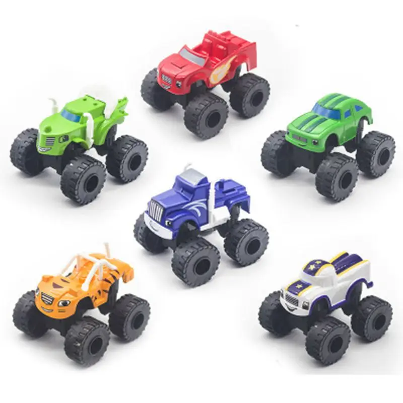 6 шт./компл. Blaze Car Toys автомобили литые игрушки машины монстров мультфильм ПВХ