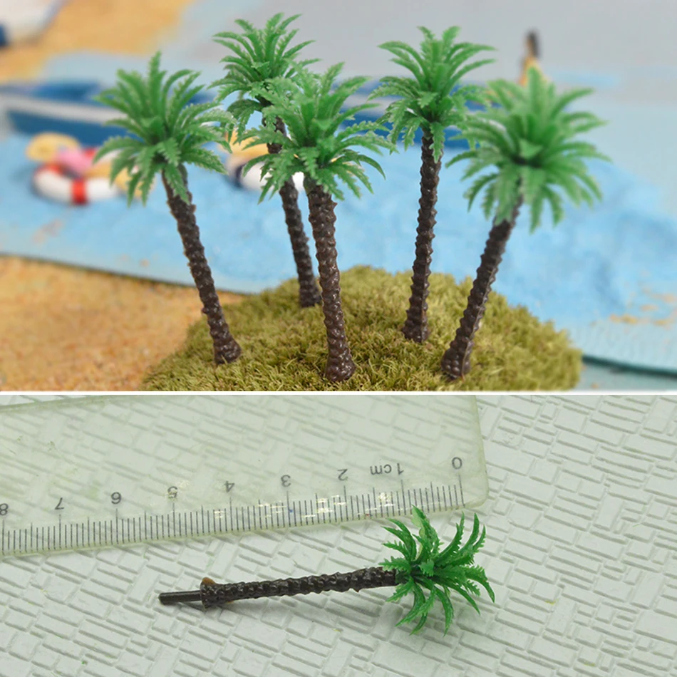 Игрушка 100 шт 1:50-1000 масштаб миниатюрная архитектурная пластиковая Пальма Модель Дерево Миниатюрная HO N OO Масштаб Пальма для Морские Пейзажи