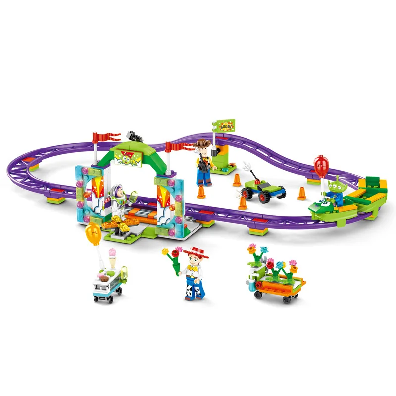 

Toy Story 4 Carnival Roller Coaster Amusement Park Model Block Woody Buzz Lightyea Compatible Legoed Building Bricks Kids Gifts
