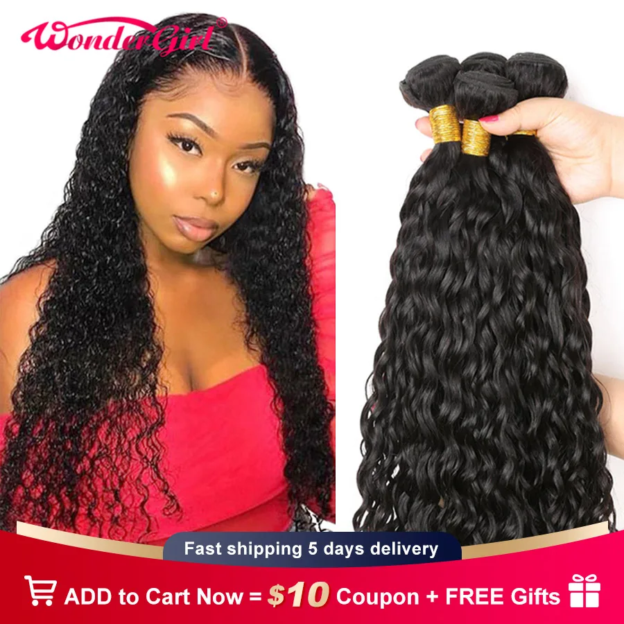 Water-Wave-Bundles Hair-Extension Human-Hair Curly Deal Remy 30inch Raw And 28 Wet