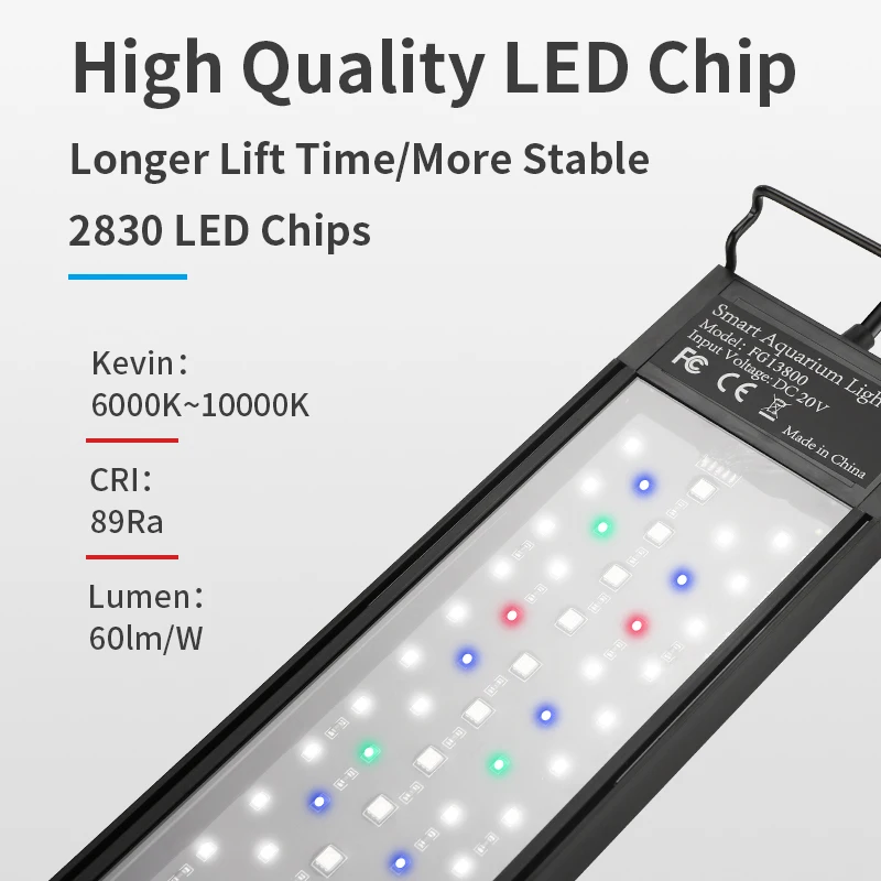 Programming Timer Aquarium Light Full Spectrum 18W24W Moonlight Sunrise Sunset Aqua Plant Grow