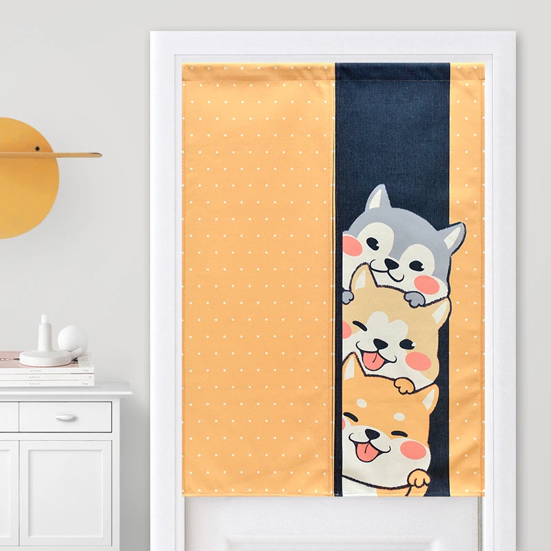 

Japanese Shiba Inu cartoon dog partition door hanging curtain household kitchen bedroom children room home decoration cloth
