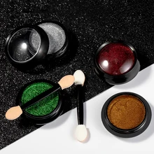 Мерцающая зеркальная пудра для ногтей, лак для ногтей, Блестящий лак для ногтей, зеркальное покрытие муки, титановая Золотая пудра для ногтей