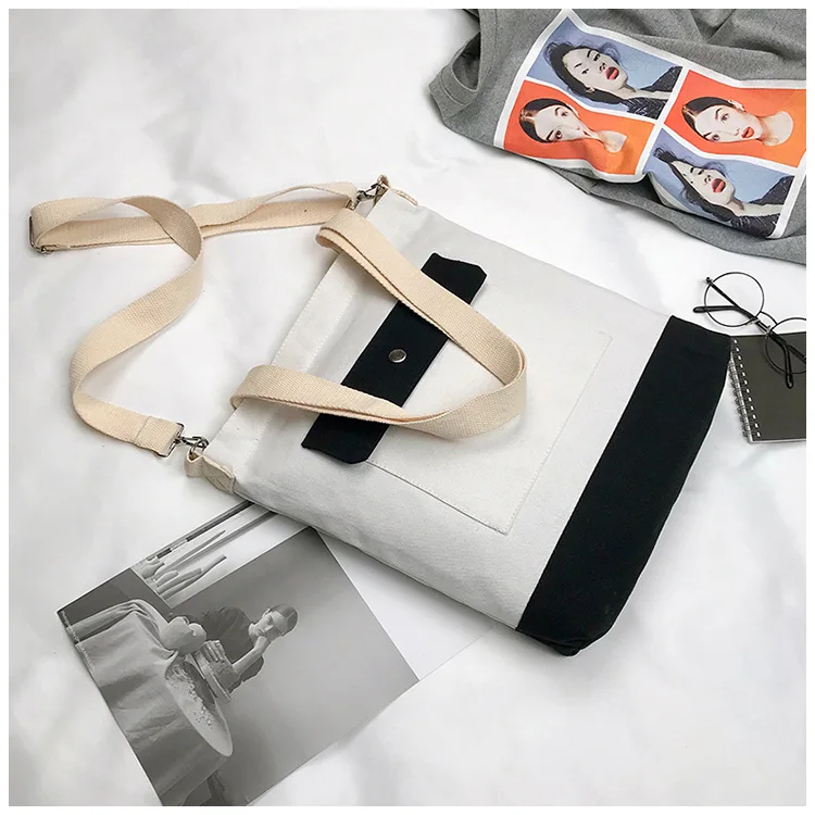 New Style Canvas Bag Women's Shoulder Joint Shoulder Cross-body Versitile Fashion Women’s Canvas Handbag Shopping Bag