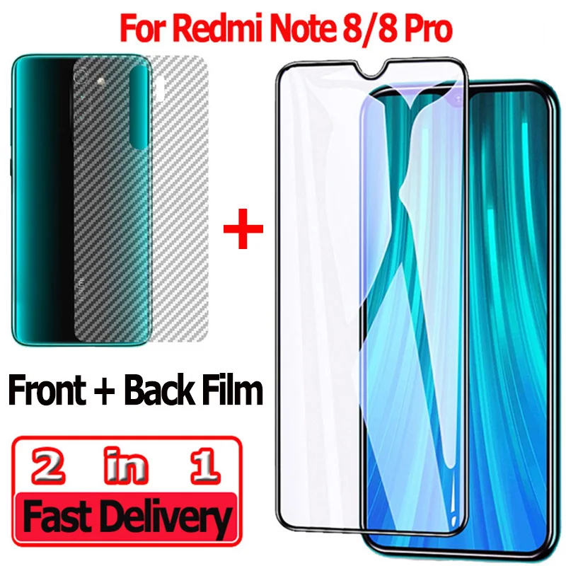 Передняя+ задняя стекло Xiaomi Redmi Note 8 Pro закаленное стекло на Xiaomi Note 8 Защитная стекло Redmi Note 8Pro защитное стекло на сяоми редми ноут 8 стекло ксиоми редми нот 8 про задняя стекло Redmi-Note-8 glass