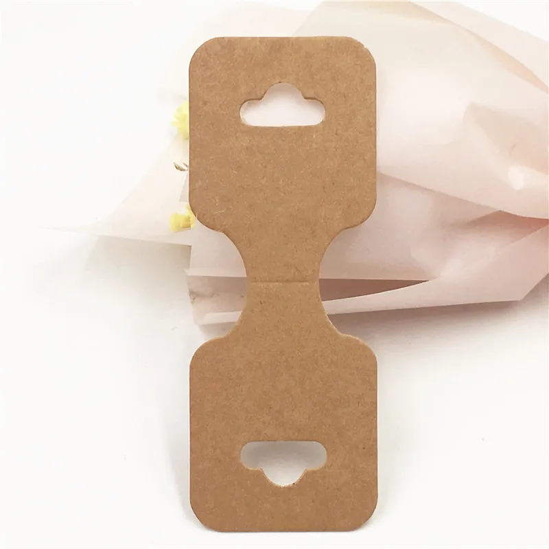50pcs 9x3.5cm Necklace Bracelet Folding Card Jewelry Display Bracelet Flower Print Label Price Tag Cardboard DIY Gift Packaging