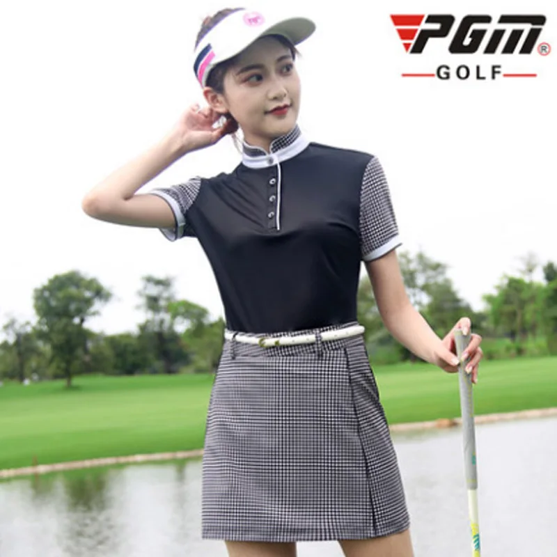 PGM Новая женская юбка для гольфа летняя уличная тенниска Женские клетчатые юбки высокого качества модный костюм для гольфа Дамский летний комплект