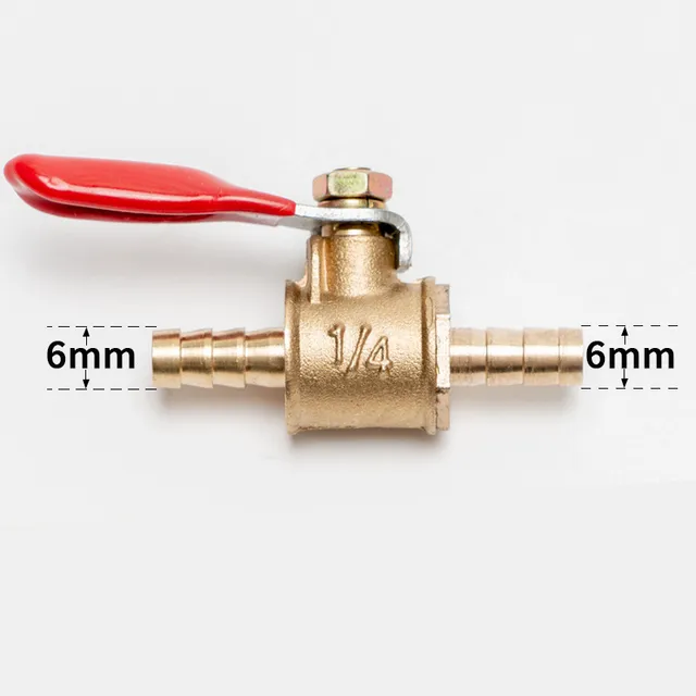 Valvola a sfera a 3 vie, valvola a sfera del tubo Valvola a sfera in ottone da 1/4 3/8 1/2 3/4, connettore filettato con porta di tipo L completa, valvola fissa a