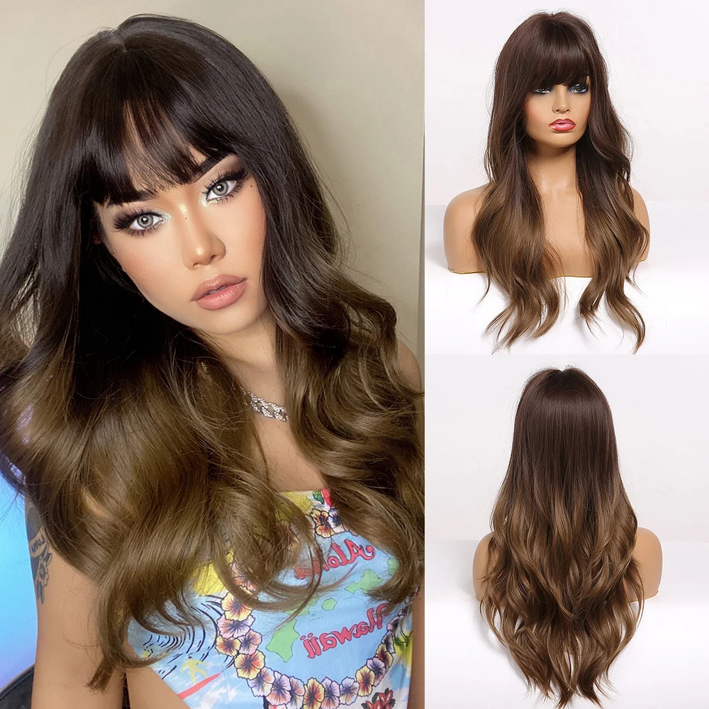 peruca preta resistente ao calor do cabelo das perucas sintéticas da onda da água das perucas para cabelo natural