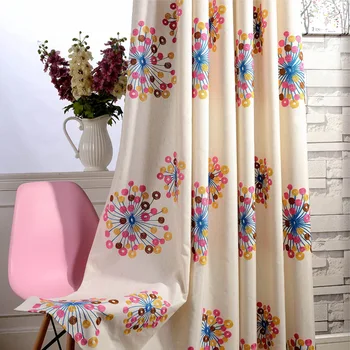 

Factory Direct Curtains Modern Idyllic Chinese Curtains Cotton Hemp Embroidery Curtain Window Yarn