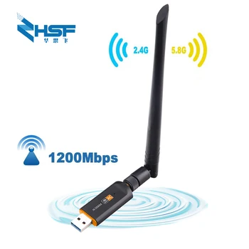 

Wifi receiverAC1200m2.4GHz 5GHz WiFi dual frequency wireless network card usb portable wifi receiver desktop laptop wifi adapter