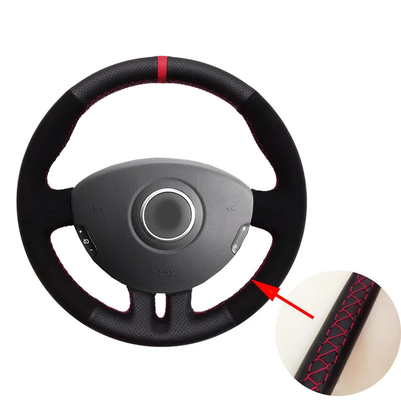 Car Steering Wheel Cover for Renault Clio 3 2008 2009 Clio dynamics 2008 clio mk 3 2010 red thread
