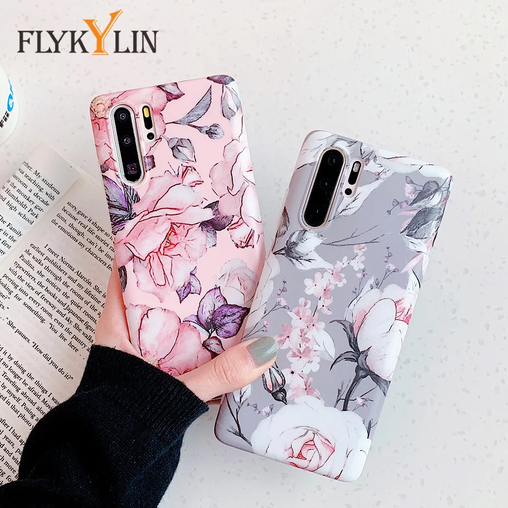 Силиконовый чехол для Samsung Galaxy S10 S9 S8 Plus S10E с цветочным принтом Huawei P40 P30 P20 Mate 20 30 Lite