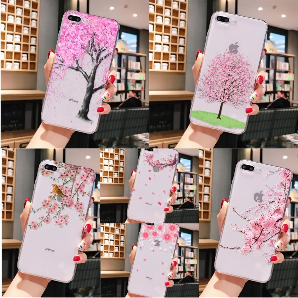 

Cherry Blossom Tree DIY Painted Beautiful Phone Accessories Case for iPhone 8 7 6 6S Plus X XS MAX 5 5S SE XR 11 pro max