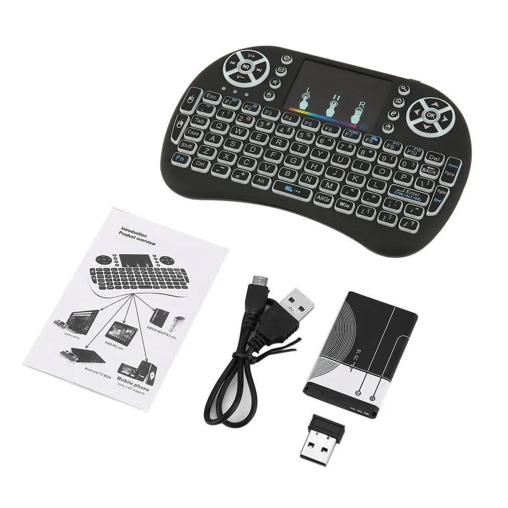 Wireless Keyboard for Android TV Box PC laptop 92 Keys DPI Wireless Keyboard Backlight with Touchpad Mouse adjustable 2.4GHz
