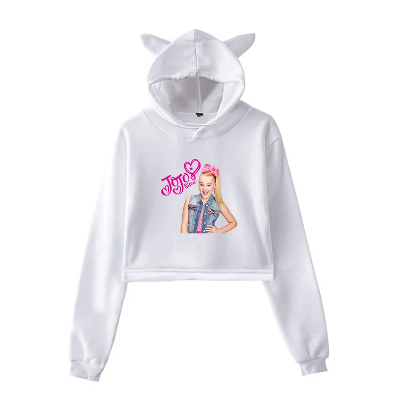 Женский укороченный топ Jojo Siwa Розовый пуловер с кошачьими ушками в Корейском