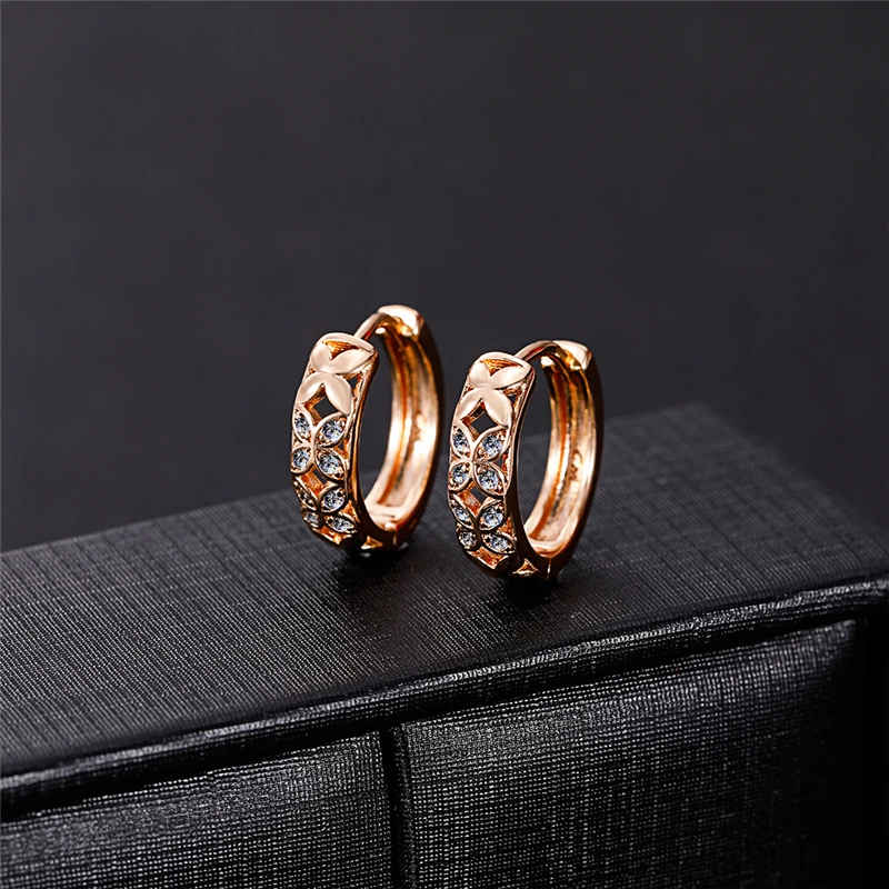 Модные полые дизайнерские золотые мини-серьги-кольца для женщин, серьги с микрокристаллами циркония, ювелирные изделия