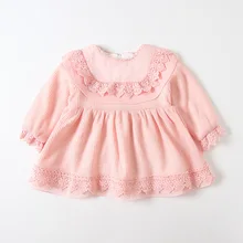 Новинка года; кружевное платье принцессы для маленьких девочек; бархатные зимние теплые платья с большим бантом для новорожденных; одежда для дня рождения