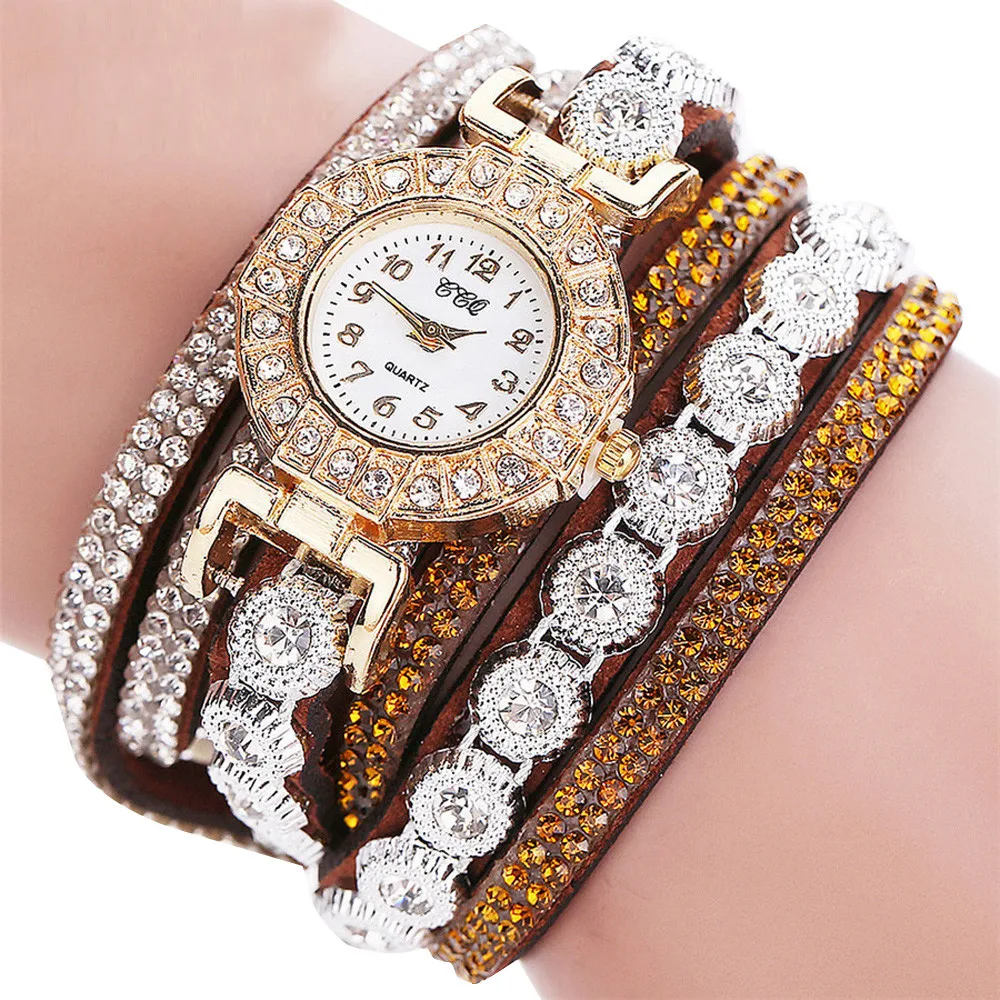 CCQ браслет часы Для женщин женские часы с Стразы Часы Для женщин s Винтаж одежде модные наручные часы подарок F1211