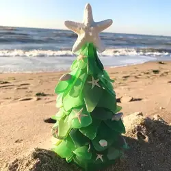 Vidro do mar árvore de natal criativo única criatura marinha resina ornamento decorativo janelas mesas lareiras casa diy oceano