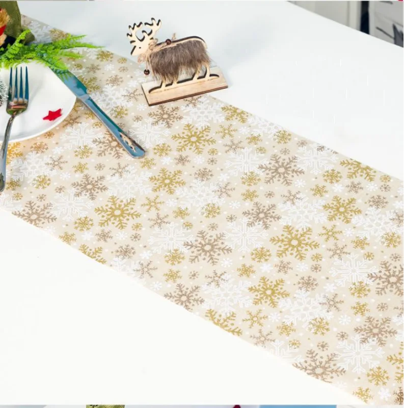 Напечатанные рождественские скатерти обеденный стол покрывает гобелен рождественские украшения для дома