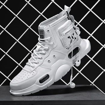 

CASOIPRA 2020 Spring Men's High Top Sneakers White Basket Chaussure Homme Comfortable Black Casual Shoes Men Fashion Shoes 39-45