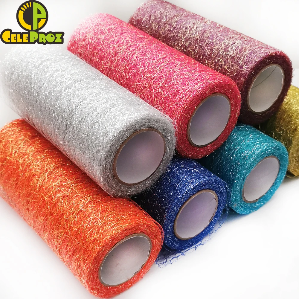 Tulle Organza Fabric 15cm 10Yards 9.2M Roll Ribbon for Tutu Skirt Wedding Bouquet Chair Sash Table Runner Birthday Party Decoration