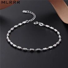 MLRRR Стерлинговое Серебро 925 серебряные ювелирные украшения Элегантные Простые Серебряные бусы, цепочка браслеты
