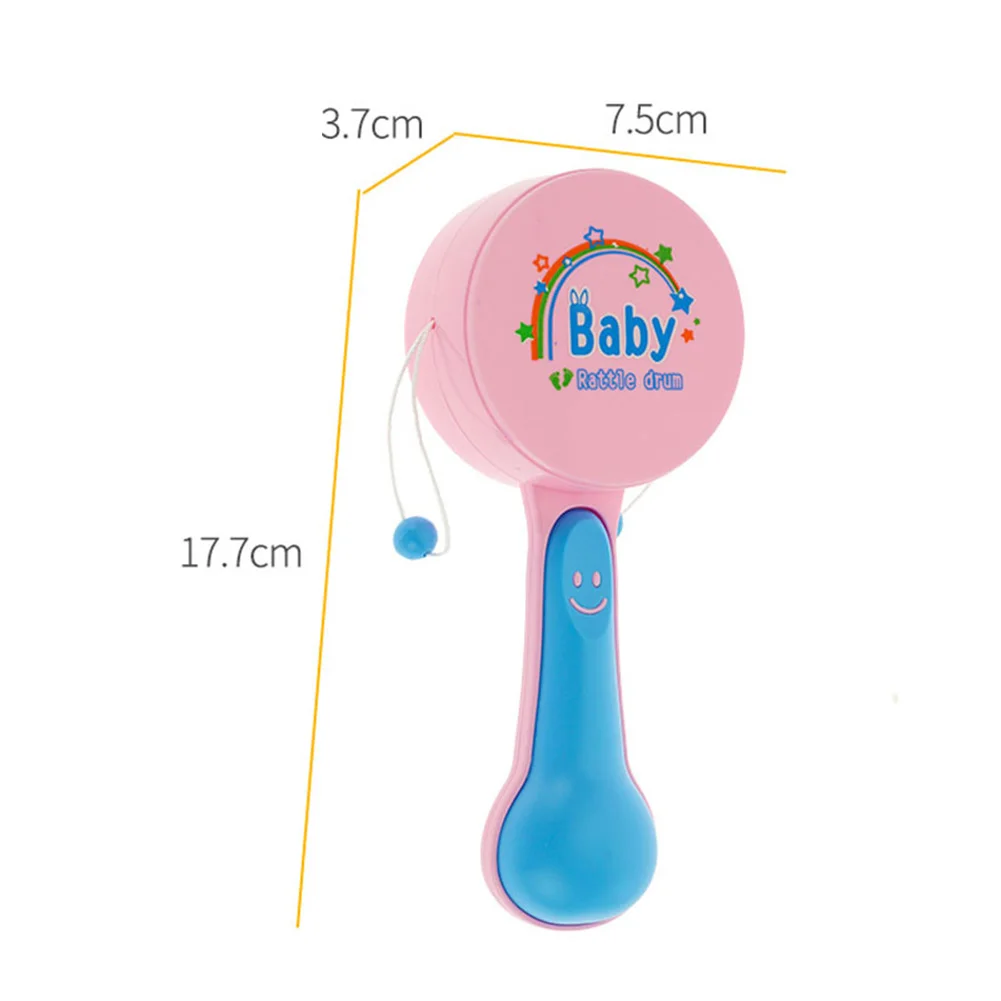 Baby Rattle Drum Toy Handheld Musical Rattle Drum Shaker Instrument Early Educational Toy 5