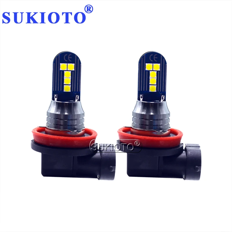SUKIOTO 2PCS 2020 New Super Bright H4 LED Fog Lamps H7 H8 H11 9005 HB3 9006 HB4 Lemon Green Car Light Fog Running Bulb (6)