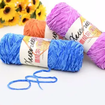 

100g Chenille Velvet Yarn Wram Solid Color Hand-Knitted Thick Knitting Crochet Yarn DIY Sweater Soft baby blanket Dropship C6UE
