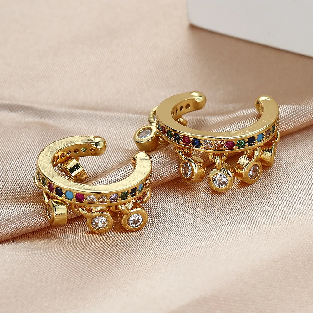 Micro Pave Color 3A++ Zircon Ear Bone Ear Clip s Fashion Exquisite Earrings For Woman Jewelry Party Gifts 1Pcs ear clip earrings clip earrings ear clip