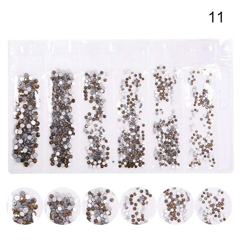11 1700pcs Multi-size Glass 3D Rhinestones Set Nail Art Design Gems Nail Decorations Crystal Strass AB Stones Manicure Decorations - Цвет: 11