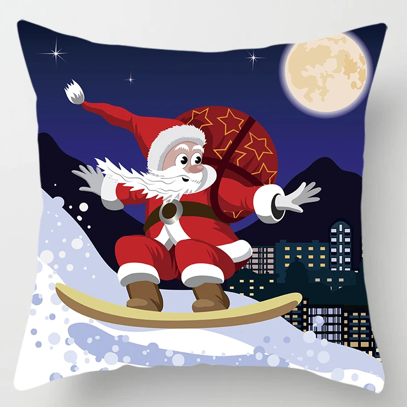 Модная Рождественская наволочка для подушки, двухсторонние наволочки для подушек с принтом, Квадратные наволочки для подушек, размер 45*45 см - Цвет: 14
