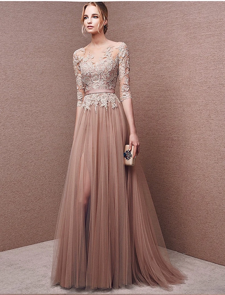 khaki wedding guest dress