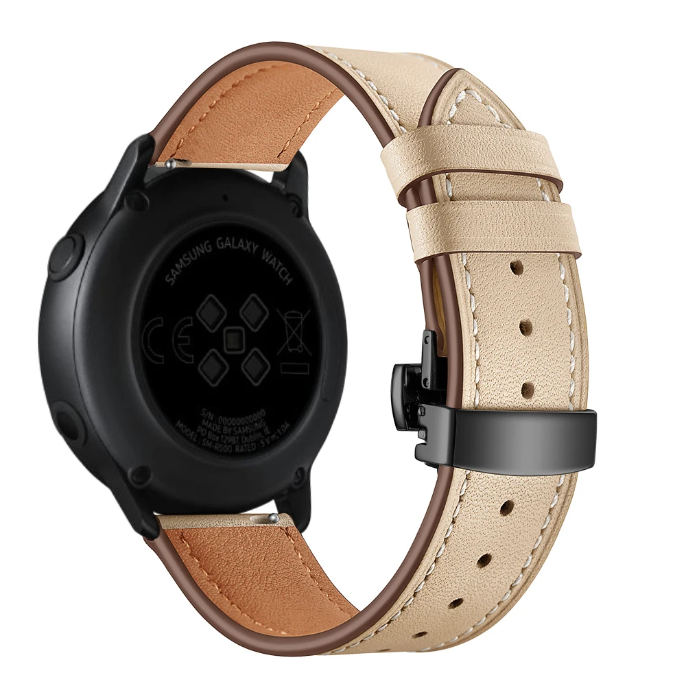 UEBN кожаный ремешок с черной бабочкой для samsung Active 2 40 мм 44 мм SM-R820 R830 R500 R600 R810 Galaxy Watch 42 мм ремешок для часов