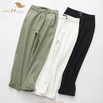 

SISHION Fashion loose high waist jeans women 2019 early Autumn thin and comfortable cotton straight jeans SP0576