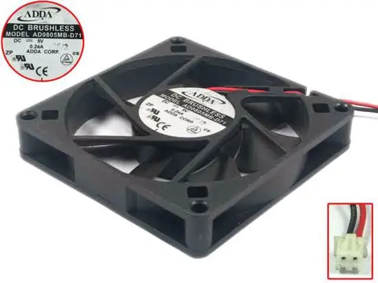 

ADDA AD0805MB-D71 Server Cooling Fan DC 5V 0.24A 80x80x15mm 2-Wire