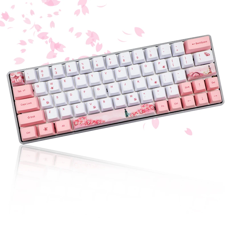 Клавиатура с подставкой для девушек 60% PBT OEM набор клавишных колпачков клавиш