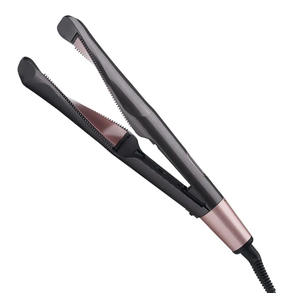 

Portable Curling Iron 2 In 1 Button Curler Rotating Thermostat Roll Straight Hair Straightener Ceramic Spiral Curling Iron