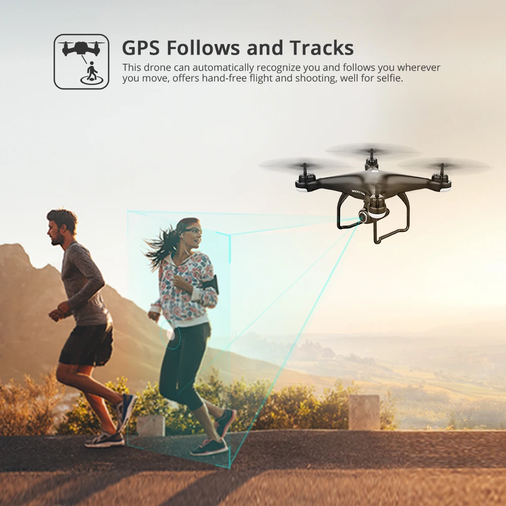 Holy Stone HS120D GPS Drone FPV 1080p HD Camera Profissional Wifi RC Drones Selfie Follow Me Quadco