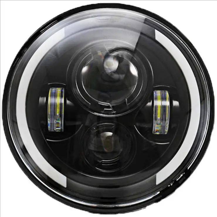 

Partol 7" LED Headlights 60W High Low Beam LED H4 Halo Angel Eye DRL Amber Turn Signal for Jeep Wrangler JK TJ Land Rover Harley