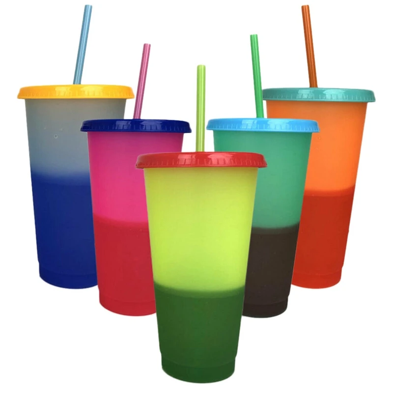 

TOP!-5 Cups Color Changing Cold Reusable Temperature Color Changing Cup