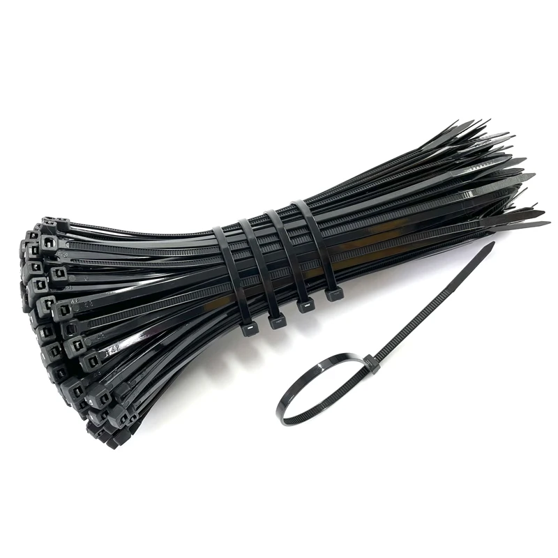 Self-locking plastic nylon tie 100 PCS black 5X300cable tie fastening ring3X200 cable tie zip wraps strap  nylon cable tie set