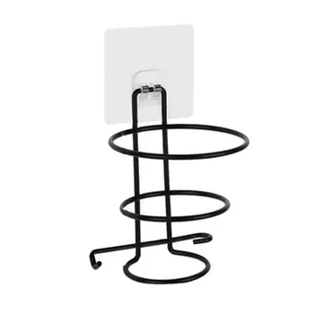 

Steel Metal hair dryer rack for Wall Shelf rack Stand Wall-mounted Bathroom Walls Shelf Storage Hairdryer Holder black