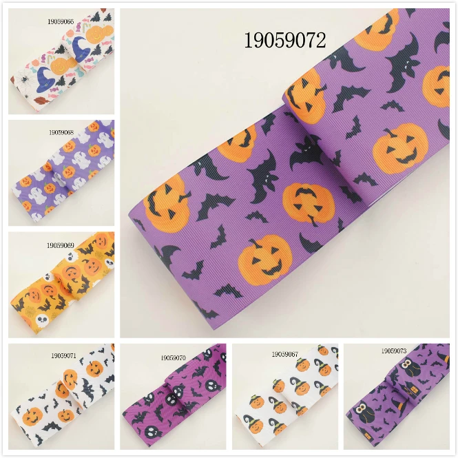 Winsome 50 Yards 16mm 75mm Halloween Cartoon Pattern Colorful Printed