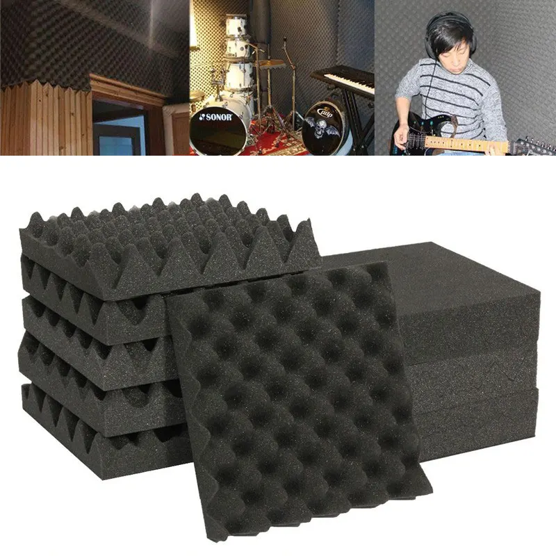 25X25X5 см пена для звукоизоляции акустическая пена регулирование звука студия поглощения клина плитка полиуретановая шумоизоляция